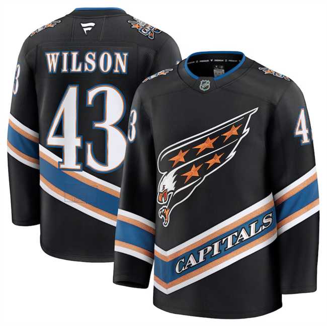 Men%27s Washington Capitals #43 Tom Wilson Black 2024-25 Alternate Stitched Hockey Jersey Dzhi->vancouver canucks->NHL Jersey